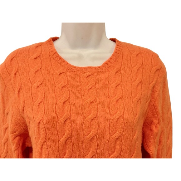 Ralph Lauren PURPLE LABEL Womens Sweater S/M Cashmere MELON Cable Knit EUC - Picture 3 of 12
